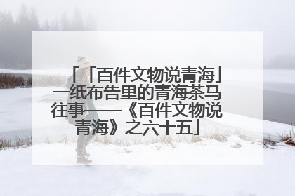 「百件文物说青海」一纸布告里的青海茶马往事——《百件文物说青海》之六十五