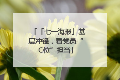 「七一海报」基层冲锋，看党员“C位”担当