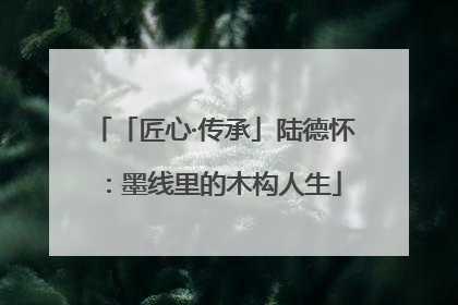 「匠心·传承」陆德怀：墨线里的木构人生
