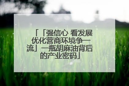 「强信心 看发展 优化营商环境争一流」一瓶胡麻油背后的产业密码