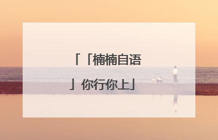 「楠楠自语」你行你上