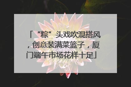 “粽”头戏吹混搭风，创意装满菜篮子，厦门端午市场花样十足