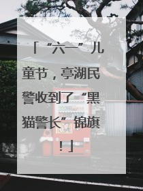 “六一”儿童节，亭湖民警收到了“黑猫警长”锦旗！