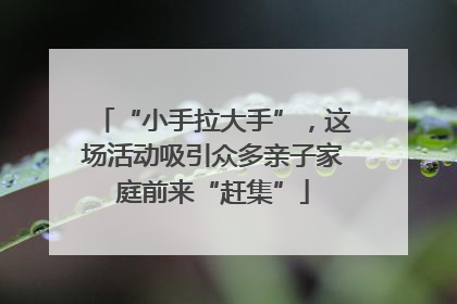 “小手拉大手”，这场活动吸引众多亲子家庭前来“赶集”