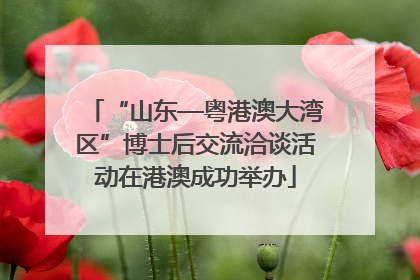 “山东—粤港澳大湾区”博士后交流洽谈活动在港澳成功举办