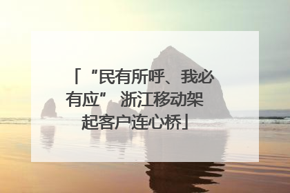 “民有所呼、我必有应” 浙江移动架起客户连心桥