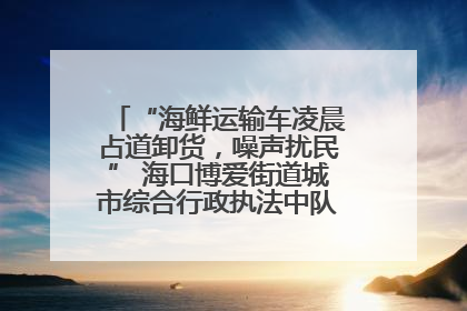 “海鲜运输车凌晨占道卸货，噪声扰民” 海口博爱街道城市综合行政执法中队：将联合交警加强长堤路一带巡逻