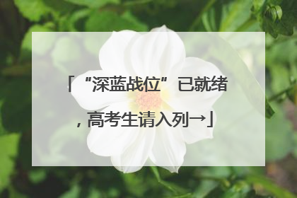“深蓝战位”已就绪，高考生请入列→