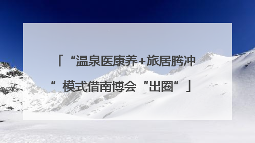 “温泉医康养+旅居腾冲”模式借南博会“出圈”
