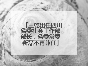 王乾出任四川省委社会工作部部长，省委常委靳磊不再兼任