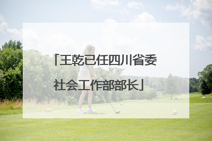 王乾已任四川省委社会工作部部长