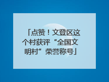 点赞！文登区这个村获评“全国文明村”荣誉称号