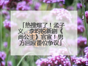热搜爆了！孟子义、李昀锐新剧《尚公主》官宣！男方回应番位争议