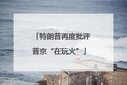 特朗普再度批评普京“在玩火”