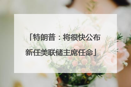 特朗普：将很快公布新任美联储主席任命