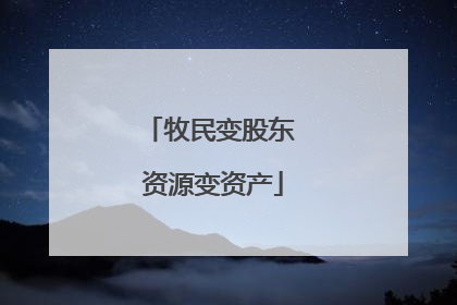 牧民变股东 资源变资产