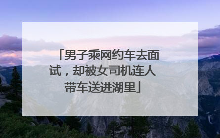 男子乘网约车去面试，却被女司机连人带车送进湖里
