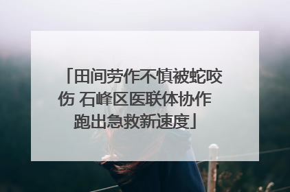 田间劳作不慎被蛇咬伤 石峰区医联体协作跑出急救新速度