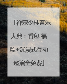 禅宗少林音乐大典：香包 福粽+沉浸式互动巡演全免费