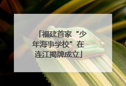福建首家“少年海事学校”在连江揭牌成立
