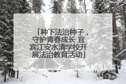 种下法治种子，守护青春成长 宜宾江安水清学校开展法治教育活动