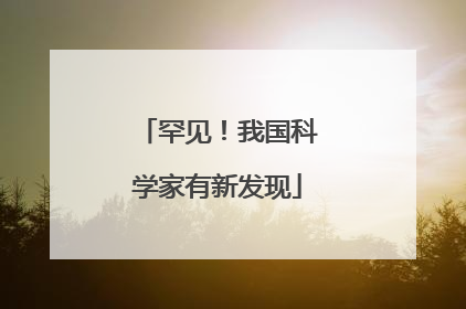 罕见！我国科学家有新发现