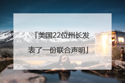 美国22位州长发表了一份联合声明