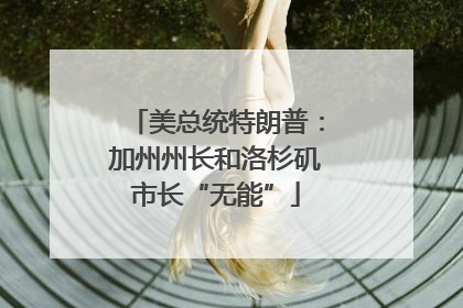 美总统特朗普：加州州长和洛杉矶市长“无能”