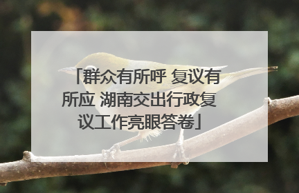 群众有所呼 复议有所应 湖南交出行政复议工作亮眼答卷
