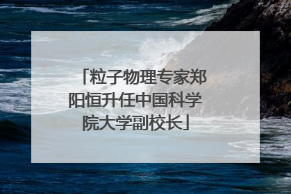 粒子物理专家郑阳恒升任中国科学院大学副校长