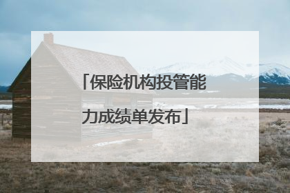 保险机构投管能力成绩单发布