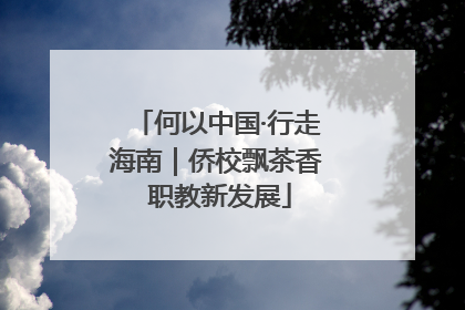 何以中国·行走海南｜侨校飘茶香 职教新发展