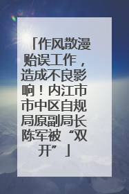 作风散漫贻误工作，造成不良影响！内江市市中区自规局原副局长陈军被“双开”