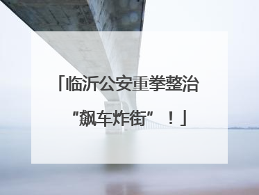 临沂公安重拳整治“飙车炸街”！