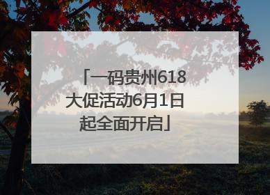 一码贵州618大促活动6月1日起全面开启