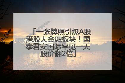 一张牌照引爆A股港股大金融板块！国泰君安国际罕见一天股价翻2倍