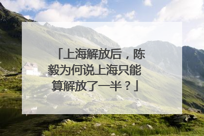 上海解放后，陈毅为何说上海只能算解放了一半？
