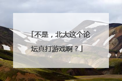 不是，北大这个论坛真打游戏啊？