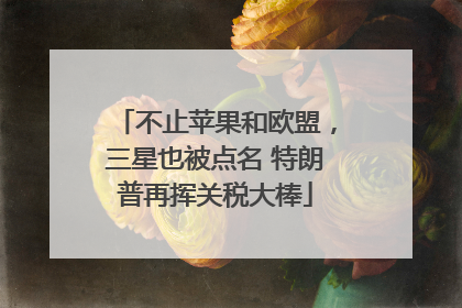 不止苹果和欧盟，三星也被点名 特朗普再挥关税大棒