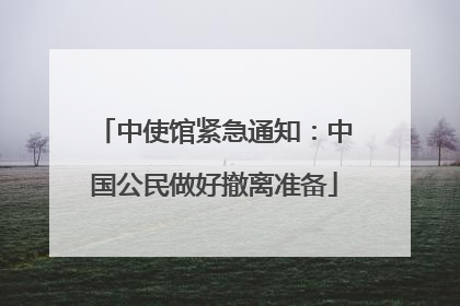 中使馆紧急通知：中国公民做好撤离准备