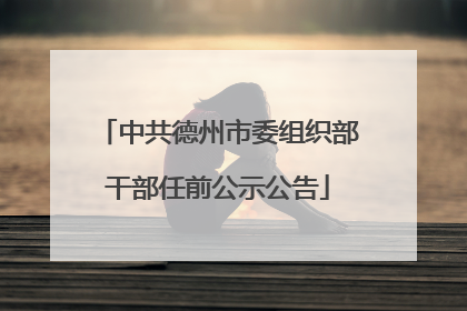 中共德州市委组织部干部任前公示公告