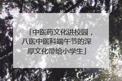 中医药文化进校园，八医中医科端午节的深厚文化带给小学生