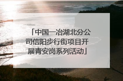 中国一冶湖北分公司信阳步行街项目开展青安岗系列活动
