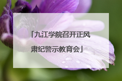 九江学院召开正风肃纪警示教育会