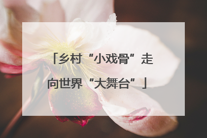 乡村“小戏骨”走向世界“大舞台”