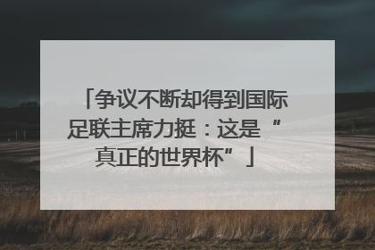 争议不断却得到国际足联主席力挺：这是“真正的世界杯”