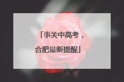 事关中高考，合肥最新提醒