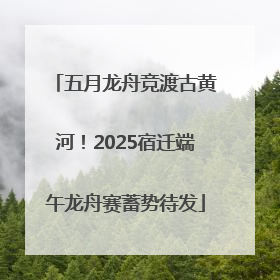 五月龙舟竞渡古黄河！2025宿迁端午龙舟赛蓄势待发