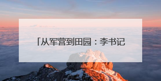 从军营到田园：李书记的乡村 “变形记”