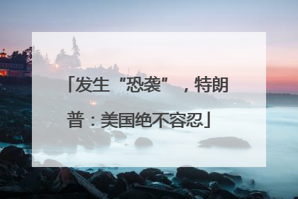 发生“恐袭”，特朗普：美国绝不容忍